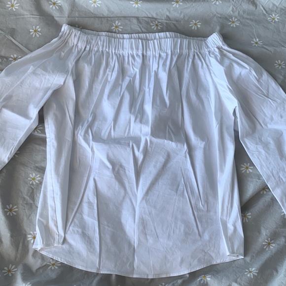 White Off shoulder top coastal preppy - Picture 1 of 2